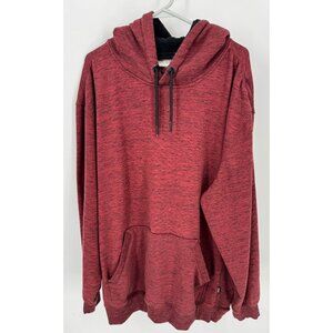 CSG Mens Red Heathered Pullover Hoodie With Kangaroo Pocket Size 3XL